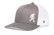 Load image into Gallery viewer, Bigfoot Trucker Hat  |  Gray-White Sasquatch Snapback
