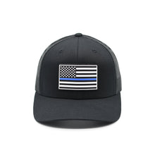 Load image into Gallery viewer, Thin Blue Line Flag PVC Patch Hat
