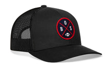 Load image into Gallery viewer, Boston Trucker Hat  |  Black BOS X Football Snapback
