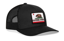 Load image into Gallery viewer, California Flag Trucker Hat  |  Black CA Snapback
