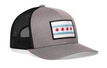 Load image into Gallery viewer, Chicago Flag Trucker Hat  |  Gray-Black City Snapback
