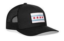 Load image into Gallery viewer, Chicago Flag Trucker Hat  |  Black City Snapback
