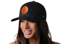 Load image into Gallery viewer, Chicago Trucker Hat Leather  |  Black CHI X Snapback

