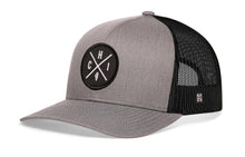 Load image into Gallery viewer, Chicago Trucker Hat  |  Gray-Black CHI X Snapback
