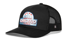 Load image into Gallery viewer, Chicago Windy City Trucker Hat  |  Black Cityscape Snapback
