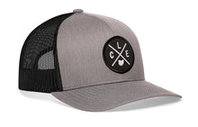 Load image into Gallery viewer, Cleveland Trucker Hat  |  Gray-Black CLE X Snapback
