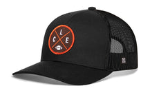 Load image into Gallery viewer, Cleveland Trucker Hat  |  Black CLE X Football Snapback
