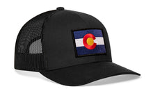 Load image into Gallery viewer, Colorado Flag Trucker Hat  |  Black CO Snapback
