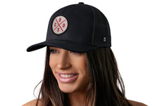 Load image into Gallery viewer, Columbus Trucker Hat  |  Gray Red CBUS X  |  Black Snapback
