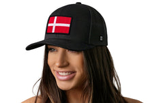 Load image into Gallery viewer, Denmark Flag Trucker Hat  |  Black Danish Snapback
