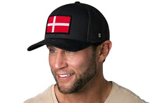 Load image into Gallery viewer, Denmark Flag Trucker Hat  |  Black Danish Snapback
