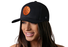Load image into Gallery viewer, Detroit Trucker Hat Leather  |  Black DET X Snapback
