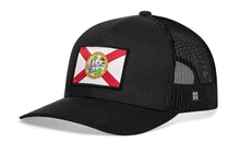 Load image into Gallery viewer, Florida Flag Trucker Hat  |  Gray-Black FL Snapback
