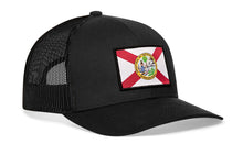 Load image into Gallery viewer, Florida Flag Trucker Hat  |  Gray-Black FL Snapback
