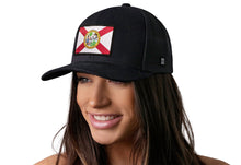 Load image into Gallery viewer, Florida Flag Trucker Hat  |  Gray-Black FL Snapback
