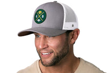 Load image into Gallery viewer, Green Bay Trucker Hat  |  Gray-White GB Cheese X Football Snapback
