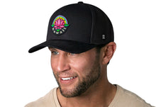 Load image into Gallery viewer, Hawaii Aloha Trucker Hat  |  Black HI Flower Snapback
