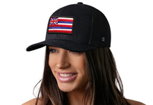 Load image into Gallery viewer, Hawaii Flag Trucker Hat  |  Black HI Snapback
