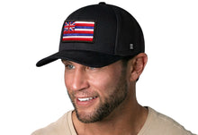 Load image into Gallery viewer, Hawaii Flag Trucker Hat  |  Black HI Snapback
