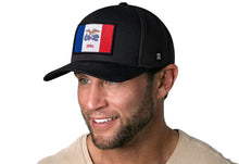 Load image into Gallery viewer, Iowa Flag Trucker Hat  |  Black Iowa Flag Snapback
