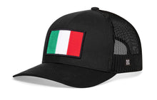 Load image into Gallery viewer, Italian Flag Trucker Hat  |  Black Italy Snapback
