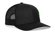 Load image into Gallery viewer, Leprechaun Skull Trucker Hat  |  Black Rubber Patch Snapback
