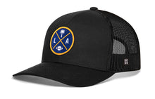 Load image into Gallery viewer, Los Angeles Trucker Hat  |  Black LA X Football Snapback
