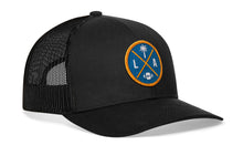 Load image into Gallery viewer, Los Angeles Trucker Hat  |  Black LA X Football Snapback
