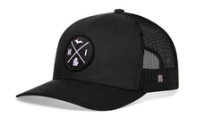 Load image into Gallery viewer, Michigan Trucker Hat  |  Black MI X Snapback

