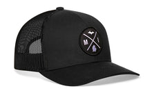 Load image into Gallery viewer, Michigan Trucker Hat  |  Black MI X Snapback
