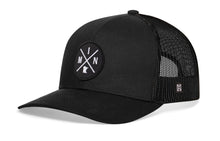 Load image into Gallery viewer, Minnesota Trucker Hat  |  Black MIN X Snapback
