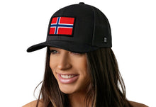 Load image into Gallery viewer, Norwegian Flag Trucker Hat  |  Black Norway Snapback
