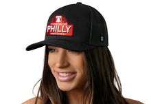 Load image into Gallery viewer, Philly City of Brotherly Love Trucker Hat  |  Black Cityscape Snapback
