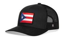 Load image into Gallery viewer, Puerto Rico Flag Trucker Hat  |  Black PR Snapback
