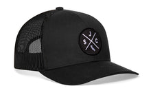 Load image into Gallery viewer, San Jose Trucker Hat  |  Black SJC X Snapback
