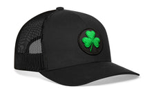 Load image into Gallery viewer, Shamrock Trucker Hat  |  Black St Patrick's Day Snapback
