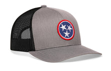 Load image into Gallery viewer, Tennessee Flag Trucker Hat  |  Gray-Black TN Snapback
