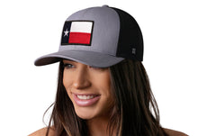 Load image into Gallery viewer, Texas Flag Trucker Hat  |  Gray-Black TX Snapback
