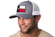 Load image into Gallery viewer, Texas Flag Trucker Hat  |  Gray-White TX Snapback
