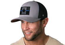 Load image into Gallery viewer, Thin Blue Line Trucker Hat  |  Gray-Black Canadian Maple Leaf Tactical Snapback

