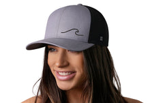 Load image into Gallery viewer, Wave Trucker Hat  |  Gray-Black Beach Snapback
