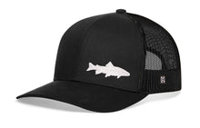 Load image into Gallery viewer, Steelhead Fish Trucker Hat  |  Black Steelhead Fish Snapback
