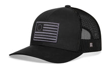 Load image into Gallery viewer, Betsy Ross Flag Trucker Hat  |  Black USA Snapback
