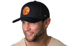 Load image into Gallery viewer, Golf Trucker Hat Leather  |  Black Club X Snapback

