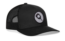 Load image into Gallery viewer, Pickleball Trucker Hat  |  Black Ball And Paddle Snapback
