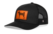 Load image into Gallery viewer, Shiba Inu Trucker Hat Leather  |  Black Dog Snapback
