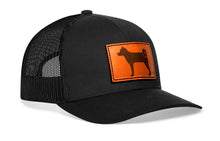 Load image into Gallery viewer, Shiba Inu Trucker Hat Leather  |  Black Dog Snapback
