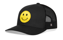 Load image into Gallery viewer, Smiley Face Trucker Hat  |  Black Emoji Snapback
