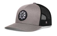 Load image into Gallery viewer, GYM Trucker Hat  |  Gray-Black Workout Snapback
