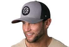 Load image into Gallery viewer, GYM Trucker Hat  |  Gray-Black Workout Snapback
